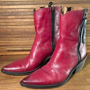 A.S.98 Red Clint Cowboy Boots Size 38 Excellent Condition